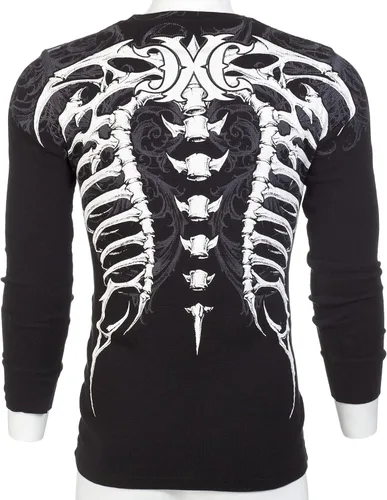 Miniatura 3 de Xtreme Couture by Affliction - Camisa térmica de manga larga para hombre VERTEBRAE, Negro