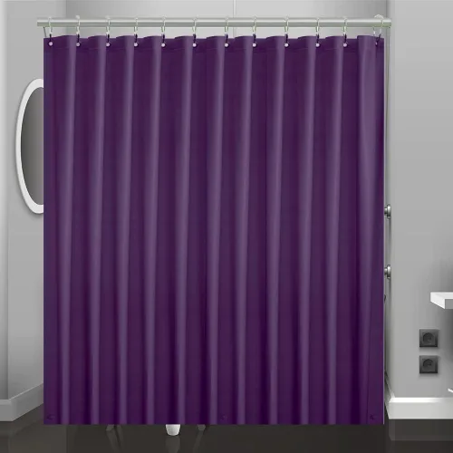 Cortina de Plástico Morada para Ducha o Forro, 72x72 Pulgadas, Cortina Ligera Morada de Plástico Cactus para Baño, Cortina Interior de Ducha con