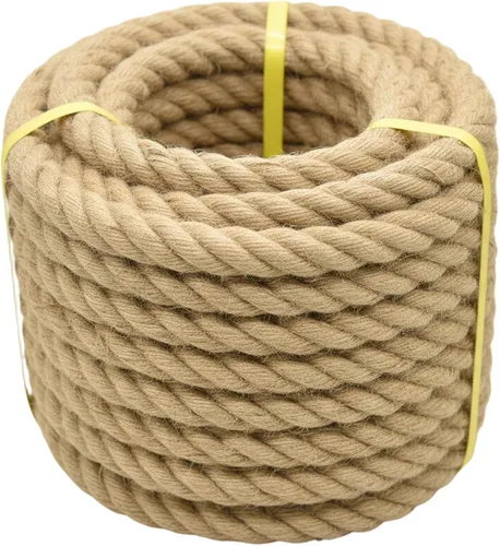 Cuerda de yute natural de yute manila, cuerda de cáñamo náutica, cuerda trenzada natural gruesa y resistente para manualidades, agrupación, ancla,
