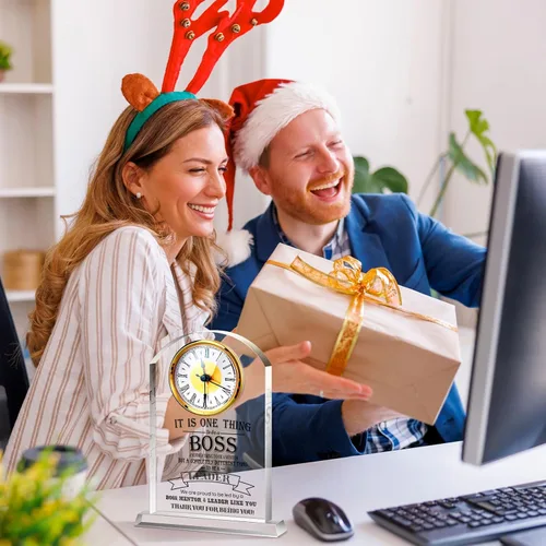 Miniatura 7 de Regalos de jefe para hombres, reloj de acrílico, el mejor regalo para hombres y mujeres, reloj de agradecimiento para líderes de oficina, gerente
