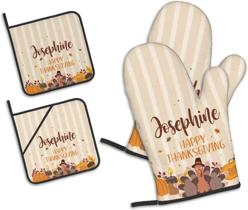 Miniatura 32 de Manoplas de horno personalizadas para Navidad, juego de guantes de horno personalizados y soportes para ollas con foto, divertidos regalos