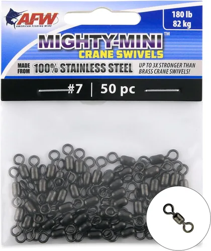 Miniatura 10 de American Fishing Wire Mighty Mini grúa giratoria, línea de pesca esencial, equipo de pesca compacto, giro de agua salada, giro de acero inoxidable