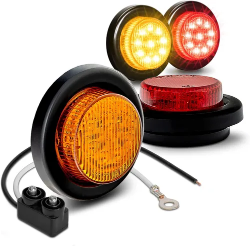 Miniatura 13 de TRUE MODS 2" - 10 luces LED redondas rojas de 2 pulgadas y 12 V [reflector 2 en 1] [policarbonato] [certificado D.O.T.] [ojales y enchufes] Rojo