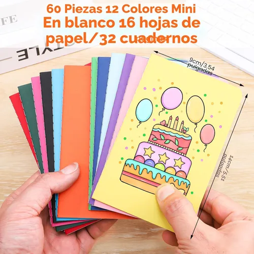 Miniatura 2 de BESARME Paquete de 60 mini cuadernos a granel, cuaderno de bolsillo pequeño de papel en blanco, mini cuadernos de bocetos, cuadernos de notas