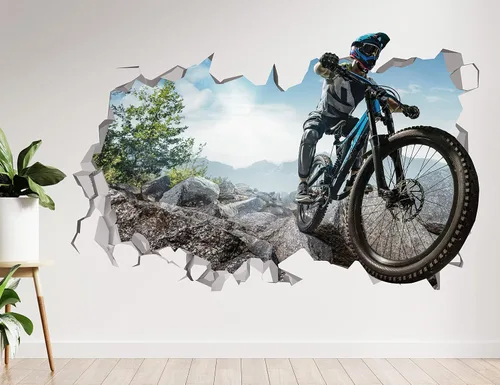 Miniatura 5 de Calcomanía de pared para bicicleta, decoración de pared BMX - Decoración estética de habitación - Decoración de bicicleta de montaña - Calcomanías
