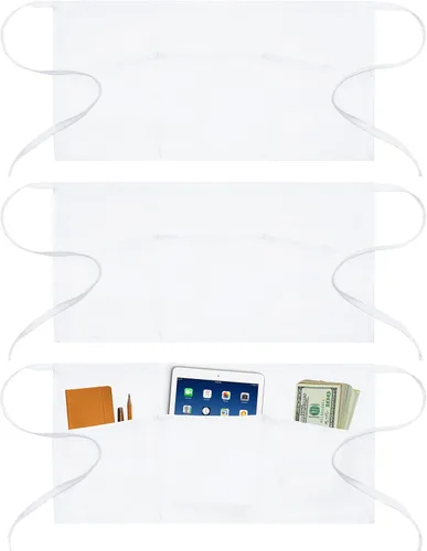 Miniatura 9 de Delantal de Camarera de 3 Bolsillos Delantales de Servidor - Delantales Medios para Hombres y Mujeres Impermeables y a Prueba de Aceite