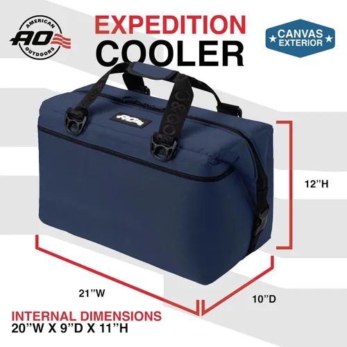Miniatura 6 de Bolsa de enfriador AO Coolers Expedition de lona con lados blandos, a prueba de fugas, aislada, ligera Azul marino