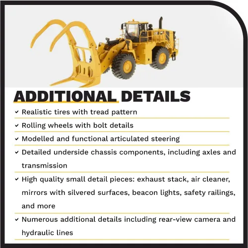 Miniatura 5 de Diecast Masters 1:50 Caterpillar 988K Cargadora de ruedas con garra - Serie High Line 85917