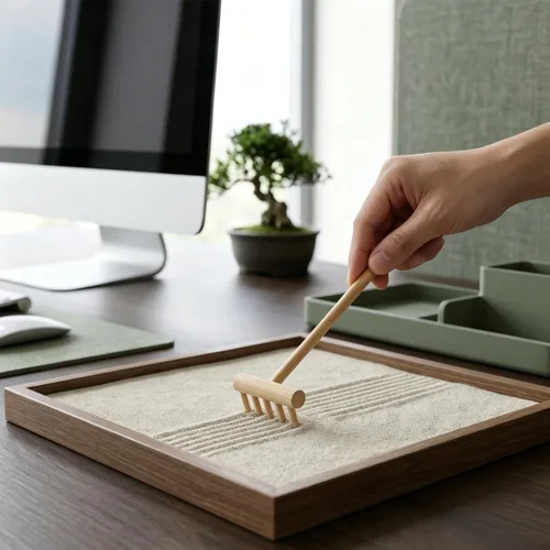 Miniatura 7 de YARNOW Juego de 20 mini rastrillos de jardín Zen, herramientas de arena de mesa de bambú para meditación de escritorio, pequeños accesorios