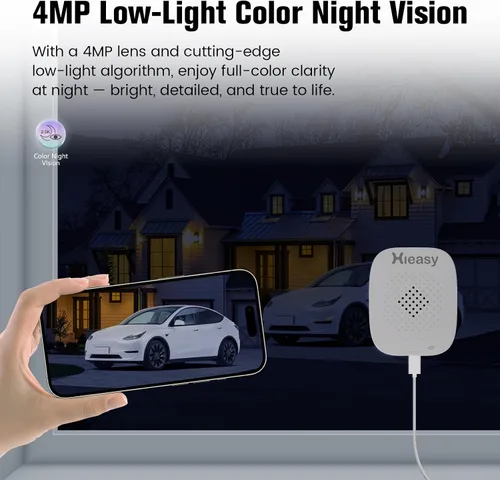 Miniatura 4 de Cámara de ventana de 4MP 2.5K, sin suscripción mensual, visión nocturna a todo color, detección de movimiento inteligente AI, WiFi de doble banda