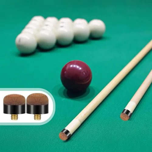 Miniatura 4 de Deekin 30 puntas de palo de billar de 0.472 in/0.512 in, puntas de rosca o casquillos de nailon de repuesto, accesorios para palos de billar Marrón