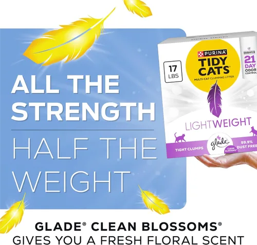 Miniatura 4 de Purina Tidy Cats LightWeight con Glade Clean Blossoms Multi-Cat, Aglutinante, Bajo Polvo, Perfumada, Arena para Gatos - Caja de 17 lb Otros