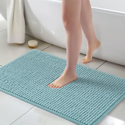 Miniatura 17 de FRESHMINT Alfombra de baño de felpilla gruesa y grumosa, 17"x24", alfombrilla de baño antideslizante, accesorio decorativo suave, linda alfombrilla