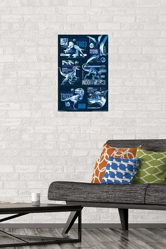 Miniatura 30 de Trends International Jurassic World: Fallen Kingdom - Póster de pared con cuadrícula, 14.725 x 22.375 pulgadas, versión enmarcada de madera