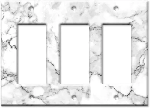 Miniatura 9 de Art Plates - Placa de interruptor de combinación de 2 bandas con 1 palanca y 1 toma de corriente - Mármol blanco y gris - Impresión de granito
