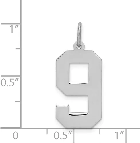 Miniatura 2 de Colgante de plata de ley 925 maciza gran número 9 0945 in x 0394 in