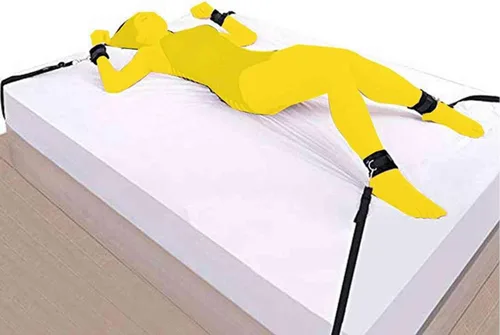 Restricciones de servidumbre para adultos sexuales, cama tamaño King, juguetes para mujeres, kit de amarre de cama para parejas, correas de cama