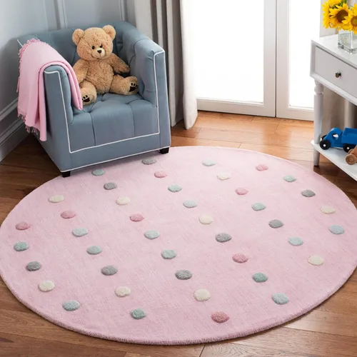 Miniatura 20 de SAFAVIEH Colección Kids - Alfombra decorativa de 3 x 5 pies, color gris, hecha a mano, de lana de lunares, ideal para zonas de alto tráfico