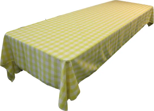 Miniatura 19 de LA Linen Mantel rectangular de poliéster Gingham a cuadros 60 por 84 pulgadas, blanco y verde oscuro