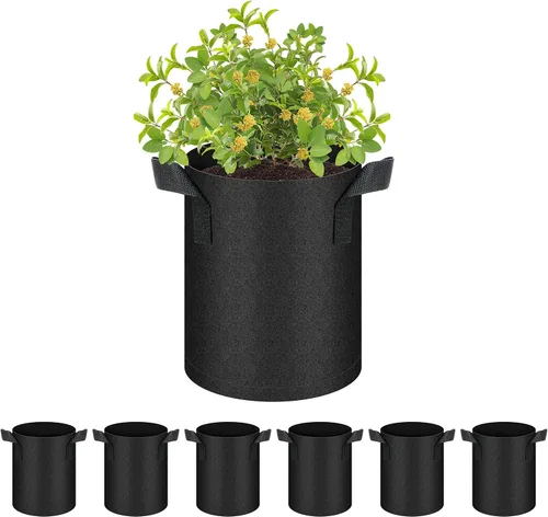 HealSmart Paquete de 6 bolsas de cultivo no tejidas de 1 galón, macetas de tela de aireación con asas, adecuadas para frutas de jardín, verduras y