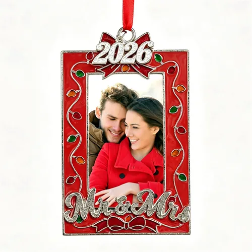 Miniatura 13 de FKOG 2025 Adornos de Árbol de Navidad con Marco de Fotos, Adornos Colgantes de Árbol de Navidad para Familia, Personas Mayores, Deportes, Escuela