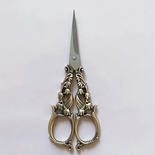 Miniatura 7 de Tijeras de costura de estilo retro floral de 5.9 in, tijeras de costura para bordado, tijeras de sastre retro, tijeras antiguas para herramientas