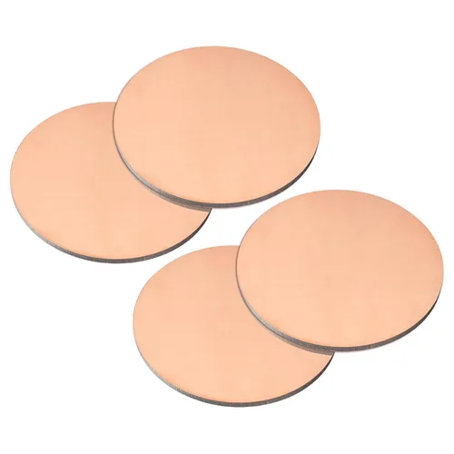 Miniatura 27 de uxcell Hoja de cobre puro, 4 piezas de 2 x 0.04 pulgadas, calibre 18 T2, placa redonda de metal de cobre para manualidades, reparaciones eléctricas