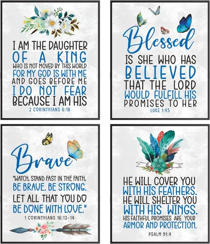 Arte de pared con versículo bíblico, impresión cristiana motivacional, decoración de pared religiosa, decoración de pared de las Escrituras para