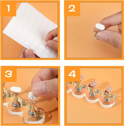 Miniatura 6 de 1200 calcomanías adhesivas de doble cara para uñas, soporte de uñas transparentes, pestañas adhesivas sin rastro, calcomanías para decoración