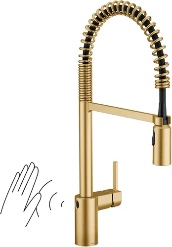 Miniatura 30 de Moen Align Grifo de cocina Motionsense Wave con un solo sensor sin contacto, de un mango de arco alto moderno con acoplamiento de reflejo