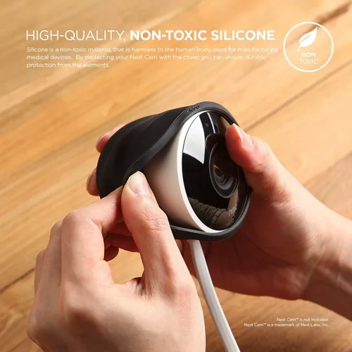 Miniatura 4 de elago Funda de silicona compatible con cámara de seguridad para exteriores Nest Cam, protección para todo tipo de clima, seguridad, fácil Negro