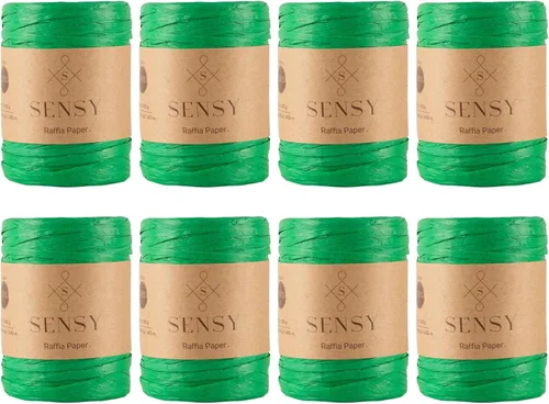 Miniatura 34 de Sensy Premium - Papel de rafia, 438 yardas, cinta de papel (verde)