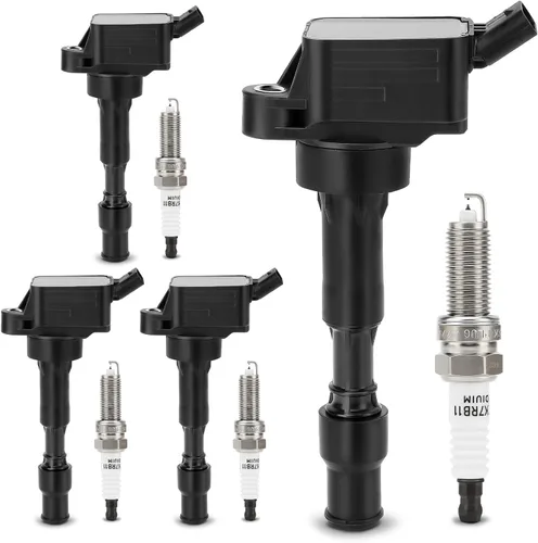 Miniatura 30 de Bobina de encendido UF651 y bujía de doble iridio 9723 compatible con Kia Soul Forte Hyundai Tucson Elantra 2011-2019 27300-2E000 y 18846-11070