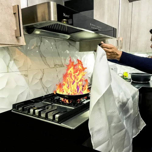 Miniatura 4 de SKAMZ Manta de emergencia contra incendios para el hogar y la cocina, tamaño XL, paquete de 2 unidades de 47 x 47 pulgadas con ganchos, manta
