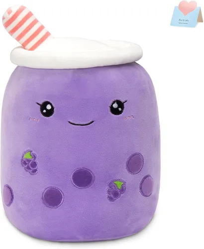 Miniatura 14 de Almohada de peluche de té Boba Matcha con luz LED de 10 pulgadas, kawaii, animal de peluche suave con burbujas, juguete con luces LED, regalo