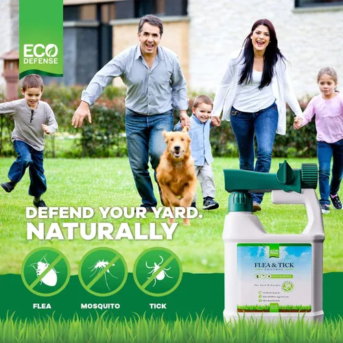 Miniatura 5 de Eco Defense Spray para pulgas, garrapatas y mosquitos para patio y perímetro, seguro alrededor de niños, mascotas, plantas, control de barrera al