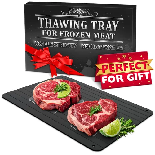 Bandeja de descongelación para carne congelada de 11.6 x 8.2 pulgadas – Bandeja de descongelación de carne no eléctrica de aluminio para carne,