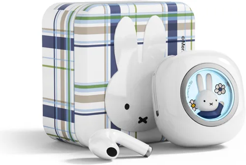 Miniatura 9 de Miffy - Auriculares Bluetooth 5.3 Pro - IPX5 impermeables, controles táctiles, adorable caja de hierro 3D reutilizable Miffy embalaje (rosa)