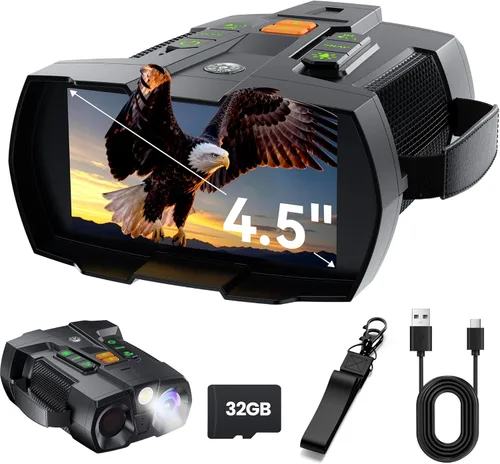 Gafas de visión nocturna 4K para adultos: dispositivo digital de visión nocturna digital de pantalla grande de 4.5 pulgadas con batería de 5000 mAh