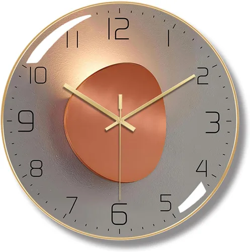 Miniatura 10 de ErgoCar Reloj de pared silencioso moderno de arte deco metálico - Sin tictac y adecuado para sala de estar y dormitorio