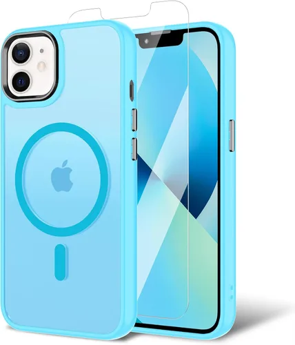 Miniatura 20 de Funda para iPhone 11 con protector de pantalla, compatible con MagSafe, ultra delgada, translúcida, mate, a prueba de golpes, color negro