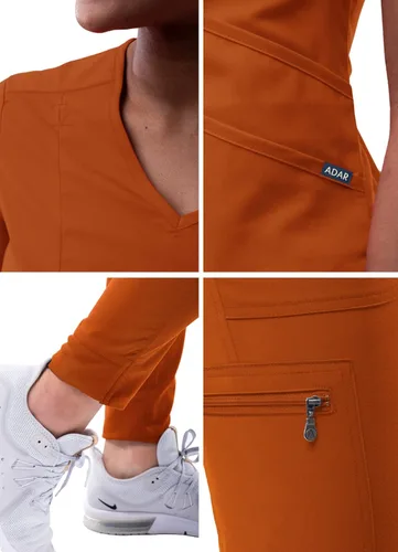 Miniatura 5 de Adar Pro - Conjunto moderno de ropa quirúrgica atlética para mujer, Camiseta quirúrgica moderna con cuello en V y pantalones quirúrgicos de yoga