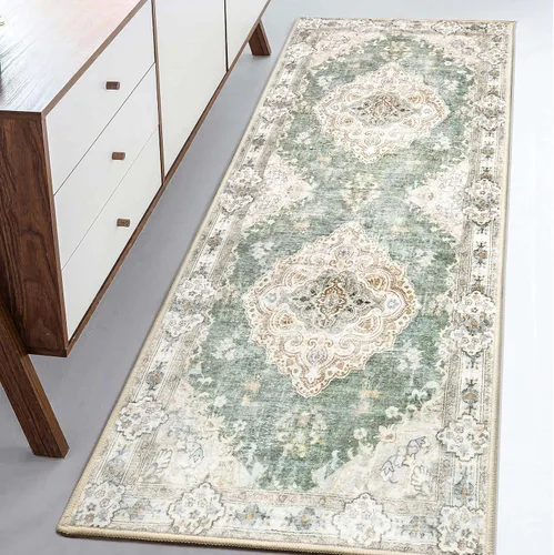 Miniatura 65 de Alfombra Verde MUJOO de 8'x10', Alfombras de Área para Sala de Estar, Alfombras Lavables, Alfombra Grande de Área, Alfombra Boho de Área de 8'x10