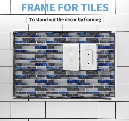 Miniatura 7 de Art3d Moldura de Vinilo Flexible de 30 Pies para Despegar y Pegar para Bordes de Azulejos de Pared, Protector contra Salpicaduras de Cocina, Marco