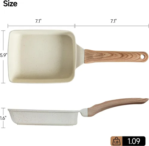 Miniatura 2 de Sartén antiadherente de granito para tortillas – Sartén para panqueques y olla de huevos saludable adecuada para estufa de gas, sartén versátil