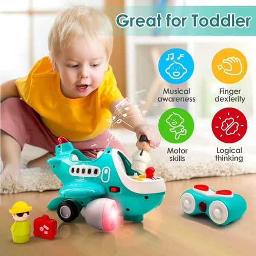 Miniatura 2 de iPlay, iLearn Juguetes de Avión para Bebés, Genial Avión de Control Remoto para Niños Pequeños de 2-3 años, Helicóptero Musical RC para Bebés