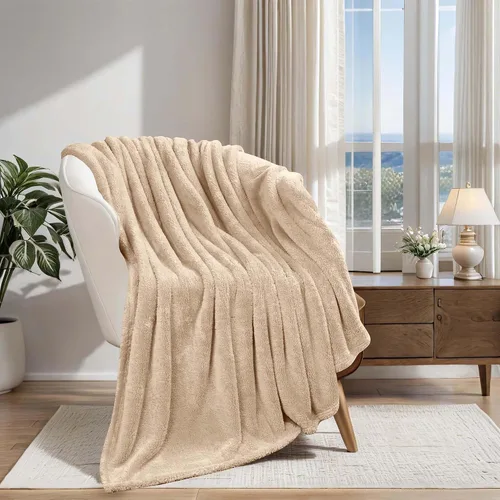 Miniatura 51 de Superior Manta Clásica de Forro Polar Sólido, Gruesa, Acogedora, Mantas Cálidas, Ropa de Cama y Manta de Sofá de Felpa Suave Aterciopelada, Linda