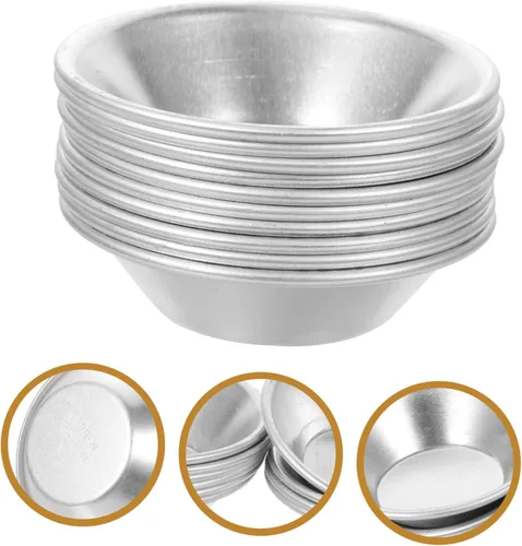 Miniatura 5 de Homoyoyo Moldes para tartas de chocolate, 10 unidades, cacerola para quiche, mini moldes para tartas, herramienta para hornear galletas, sartén
