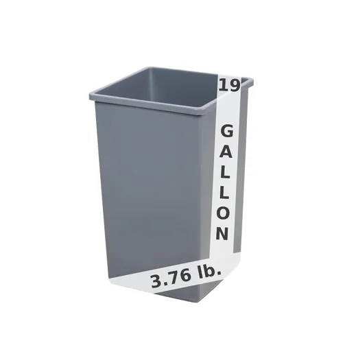 Miniatura 7 de Bote de basura cuadrado negro de 19 galones para restaurante, papelera comercial, papelera de plástico alto, papelera industrial, papelera cuadrada