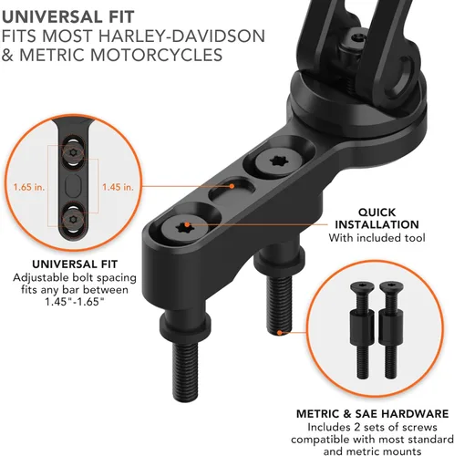 Miniatura 4 de Rokform Soporte para teléfono RokLock para motocicleta, se adapta a la mayoría de Harley, métricas y cruceros indios (aluminio pulido)